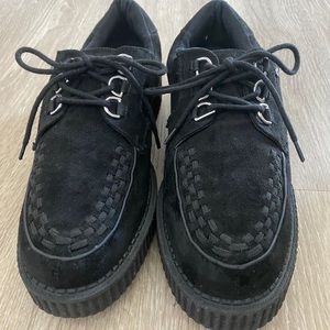 TUK Black Faux Suede Creeper